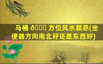 马桶 🐒 方位风水禁忌(坐便器方向南北好还是东西好)
